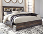Cama con estantería Drystan King con 4 cajones de almacenamiento, cómoda con espejo y cómoda