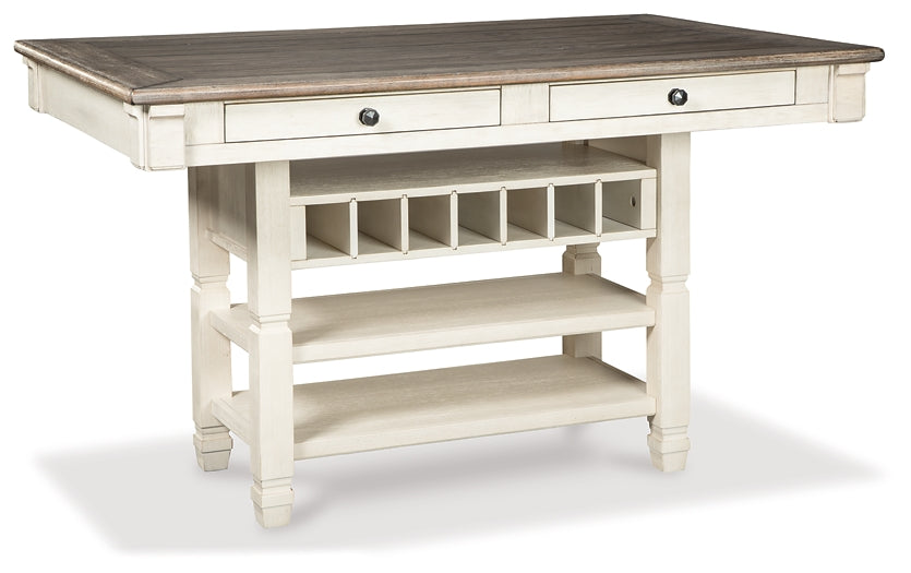 Mesa de comedor de altura de mostrador Bolanburg y 4 taburetes