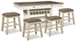Mesa de comedor de altura de mostrador Bolanburg y 4 taburetes