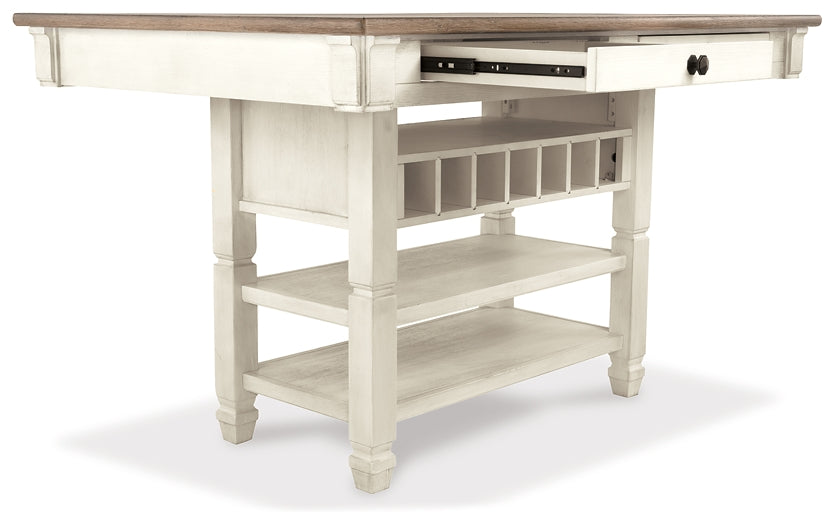Mesa de comedor de altura de mostrador Bolanburg y 4 taburetes