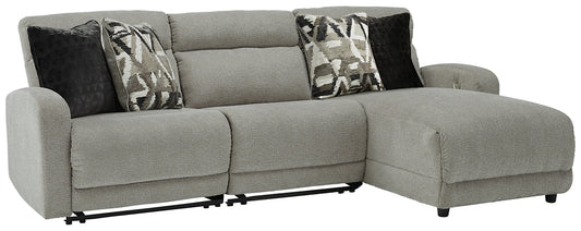Colleyville - Seccional reclinable eléctrico de 3 piezas con chaise longue