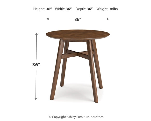 Ashley Express - Mesa de comedor Lyncott de altura de mostrador y 4 taburetes