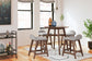 Ashley Express - Mesa de comedor Lyncott de altura de mostrador y 4 taburetes