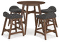 Ashley Express - Mesa de comedor Lyncott de altura de mostrador y 4 taburetes