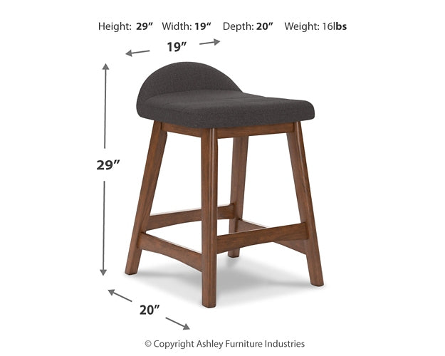Ashley Express - Mesa de comedor Lyncott de altura de mostrador y 4 taburetes