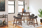 Ashley Express - Mesa de comedor Lyncott de altura de mostrador y 4 taburetes