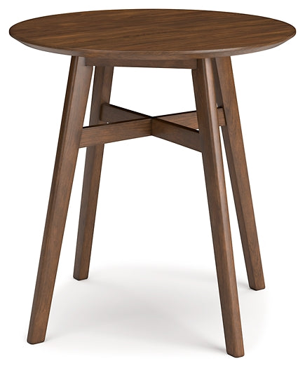 Ashley Express - Mesa de comedor Lyncott de altura de mostrador y 4 taburetes