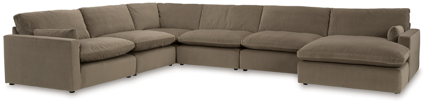 Seccional Sophie de 6 piezas con chaise longue