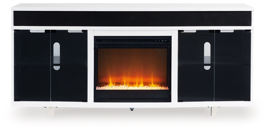 Mueble para TV Gardoni de 72" con chimenea eléctrica
