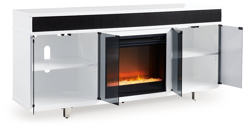 Mueble para TV Gardoni de 72" con chimenea eléctrica