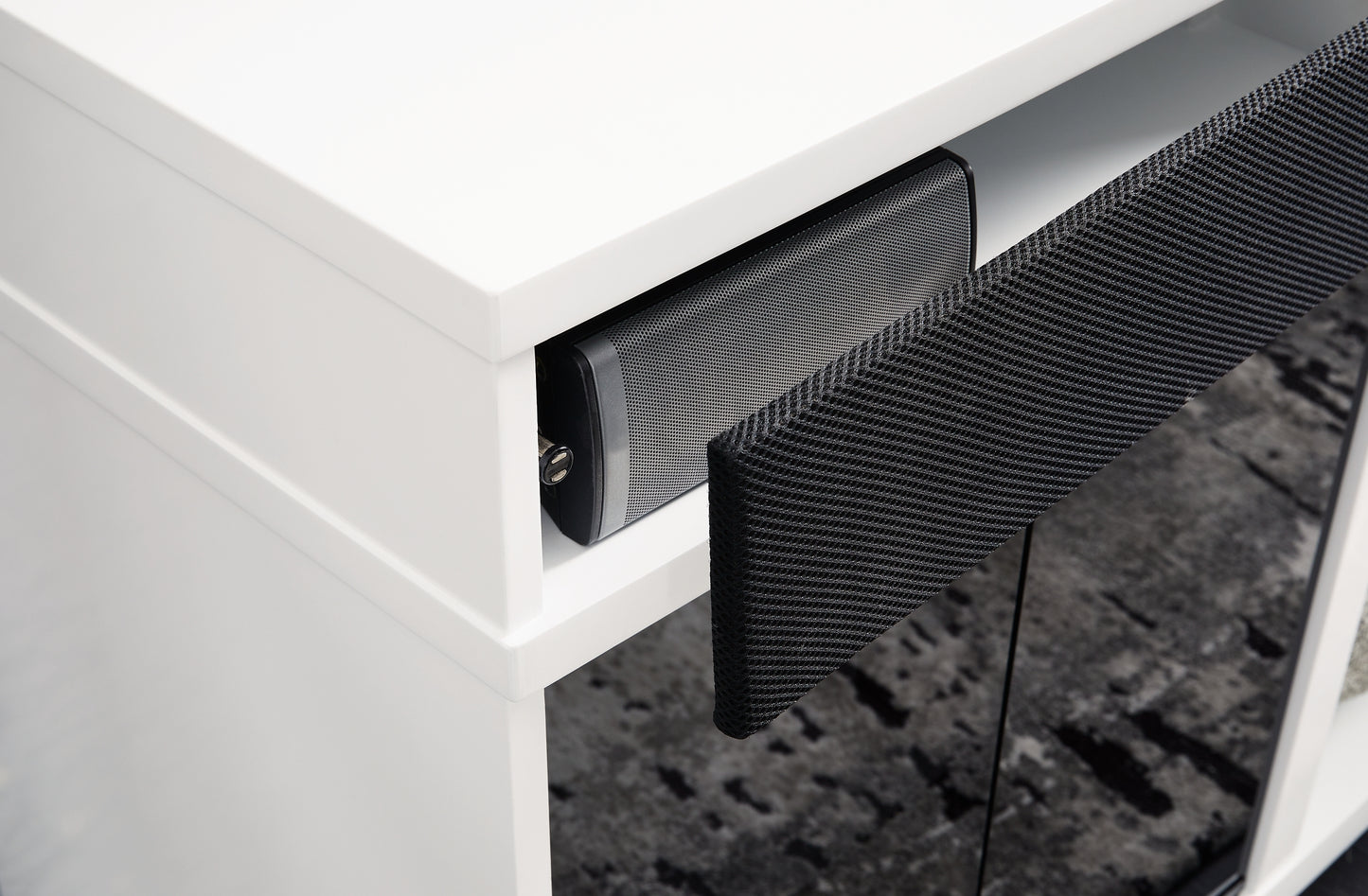 Mueble para TV Gardoni de 72" con chimenea eléctrica