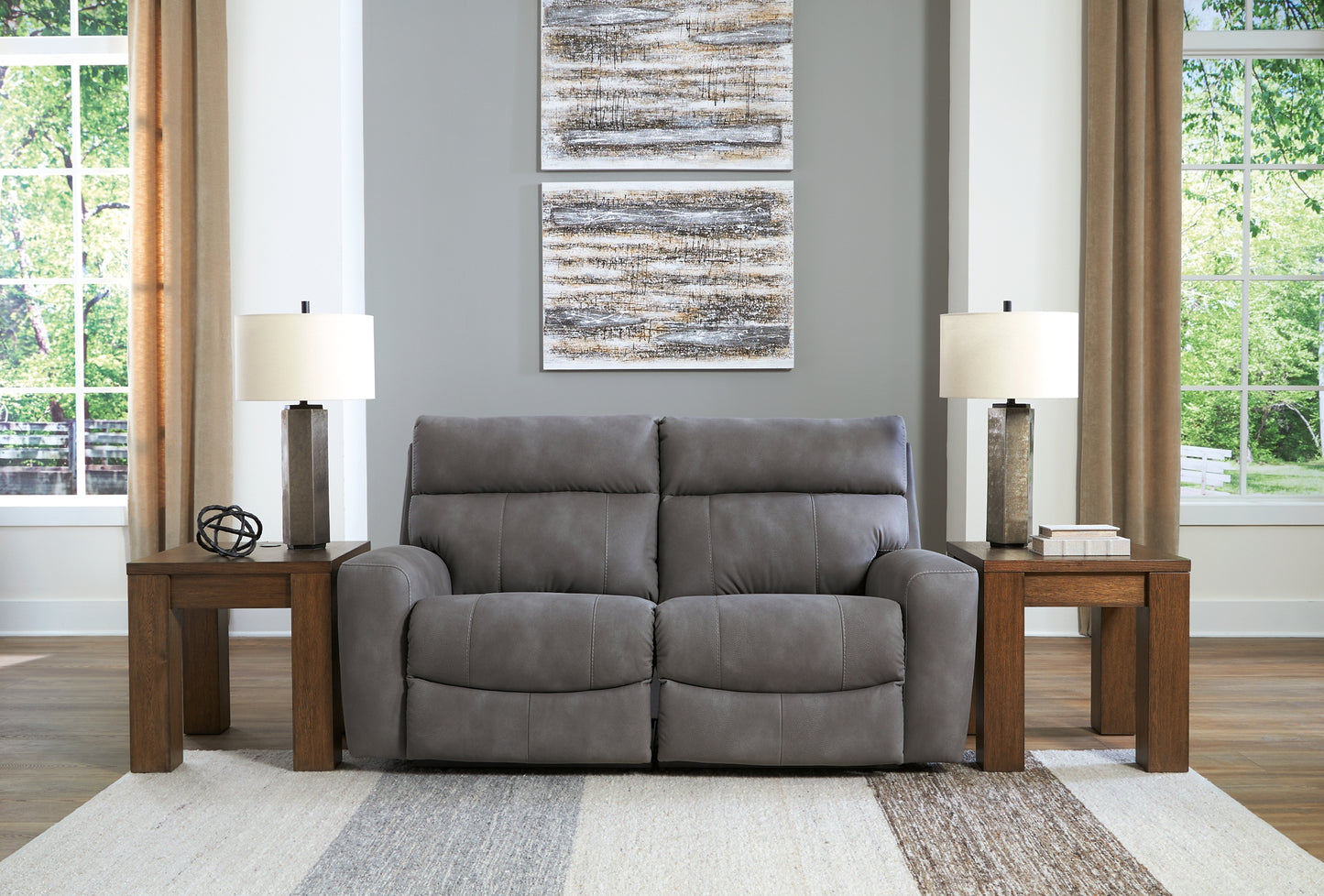 Loveseat seccional reclinable eléctrico de dos piezas DuraPella de última generación
