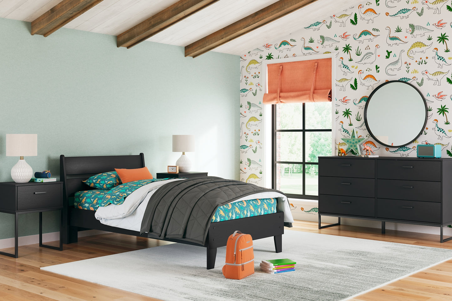 Ashley Express - Cama con plataforma y paneles Socalle