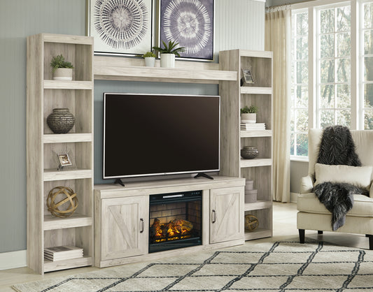 Ashley Express - Centro de entretenimiento Bellaby de 4 piezas con chimenea eléctrica