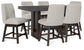 Mesa de comedor Burkhaus de altura de mostrador y 6 taburetes