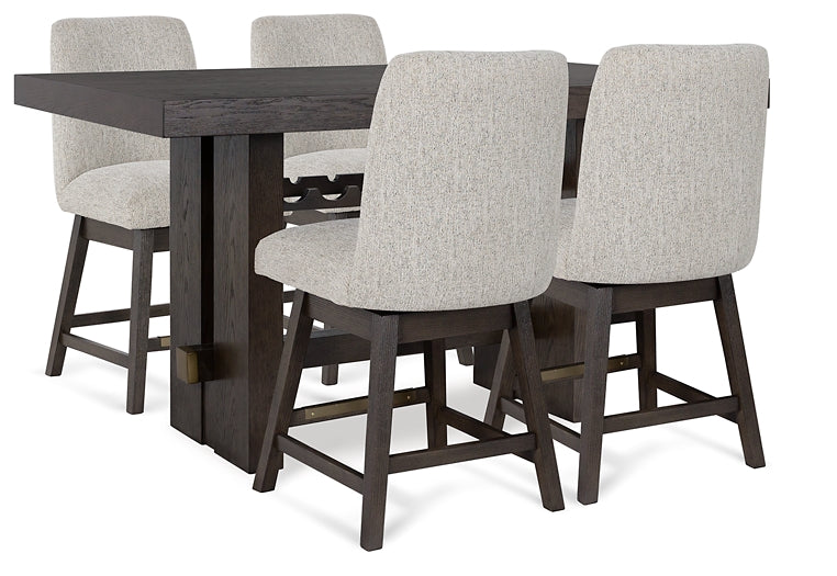 Mesa de comedor Burkhaus de altura de mostrador y 4 taburetes