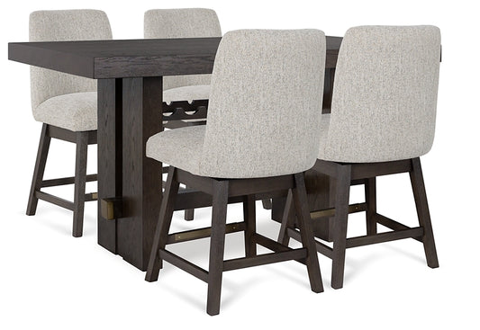 Mesa de comedor Burkhaus de altura de mostrador y 4 taburetes