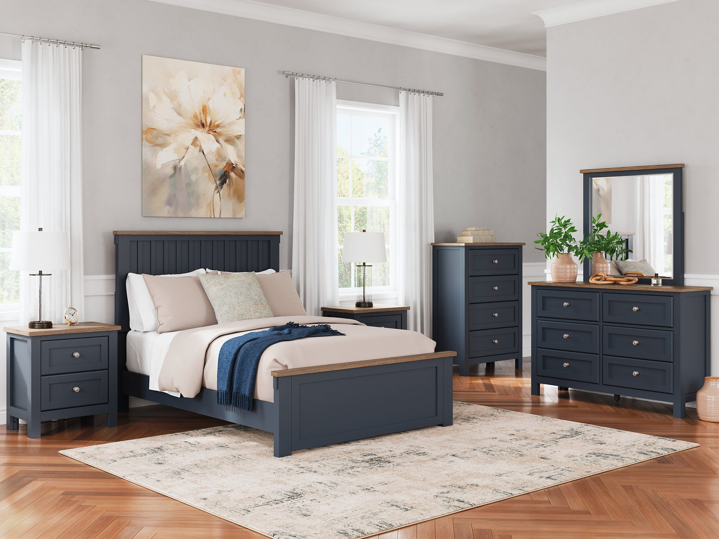 Ashley Express - Cama con paneles Landocken