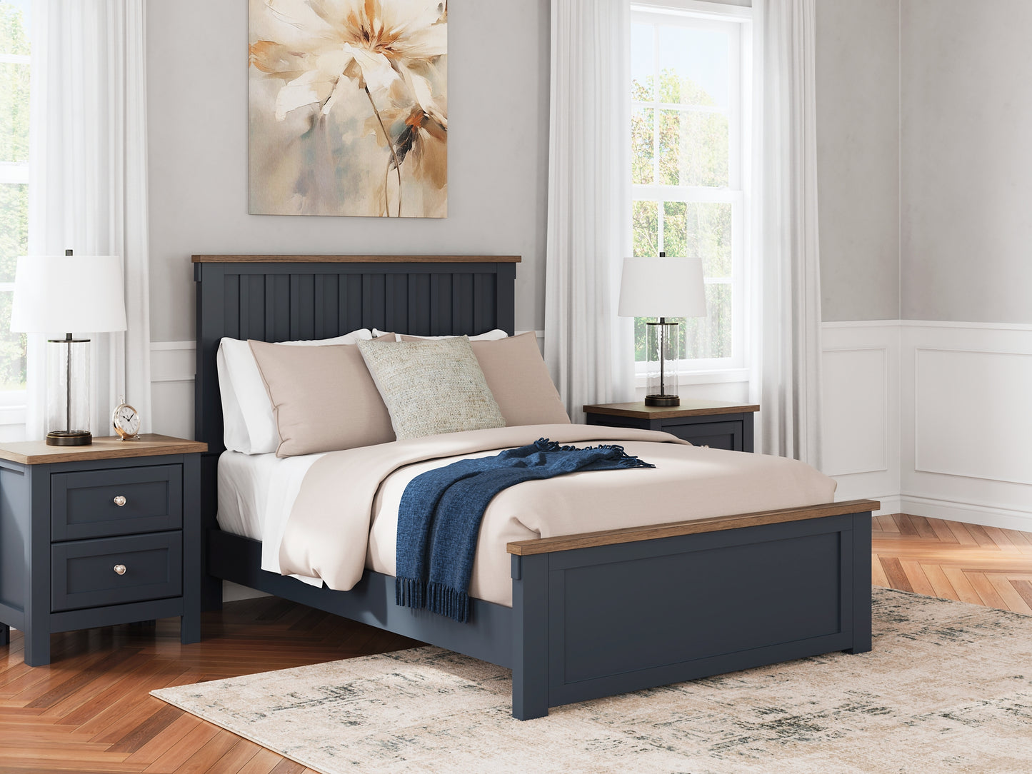 Ashley Express - Cama con paneles Landocken