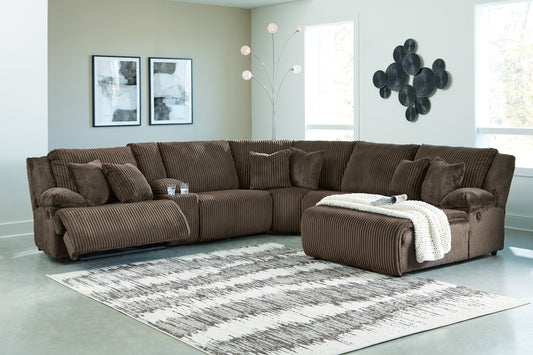 Seccional reclinable de 6 piezas de primer nivel con chaise longue