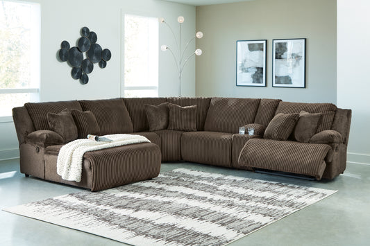 Seccional reclinable de 6 piezas de primer nivel con chaise longue