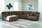 Seccional reclinable de 6 piezas de primer nivel con chaise longue