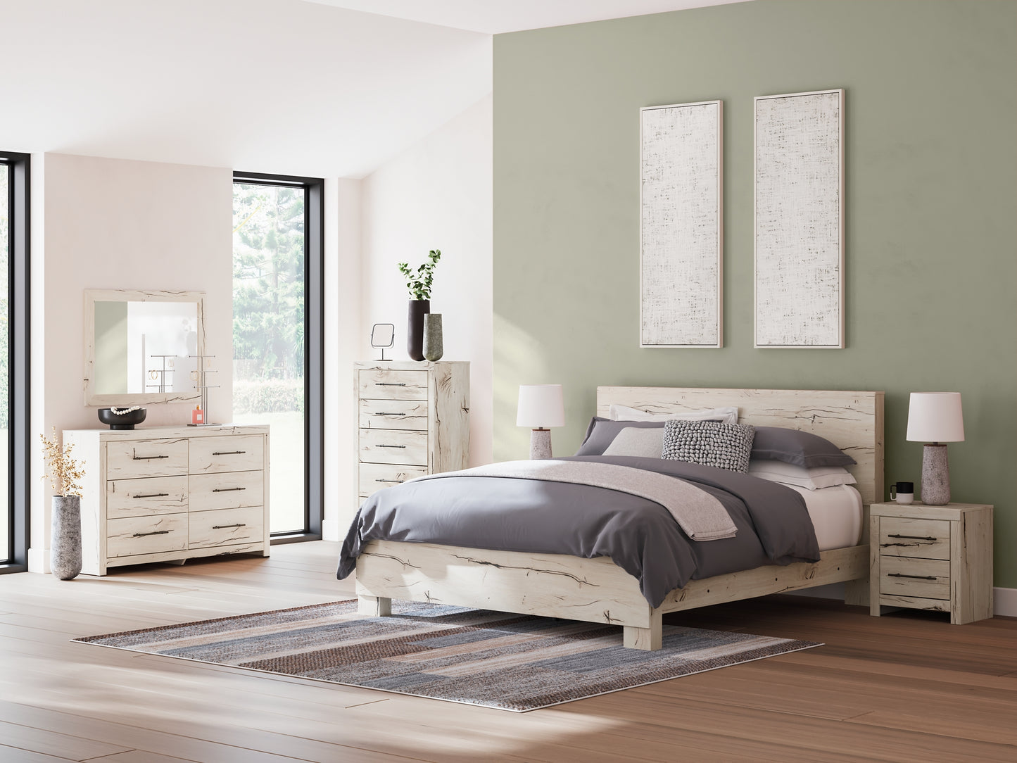 Ashley Express - Cama con paneles Lawroy