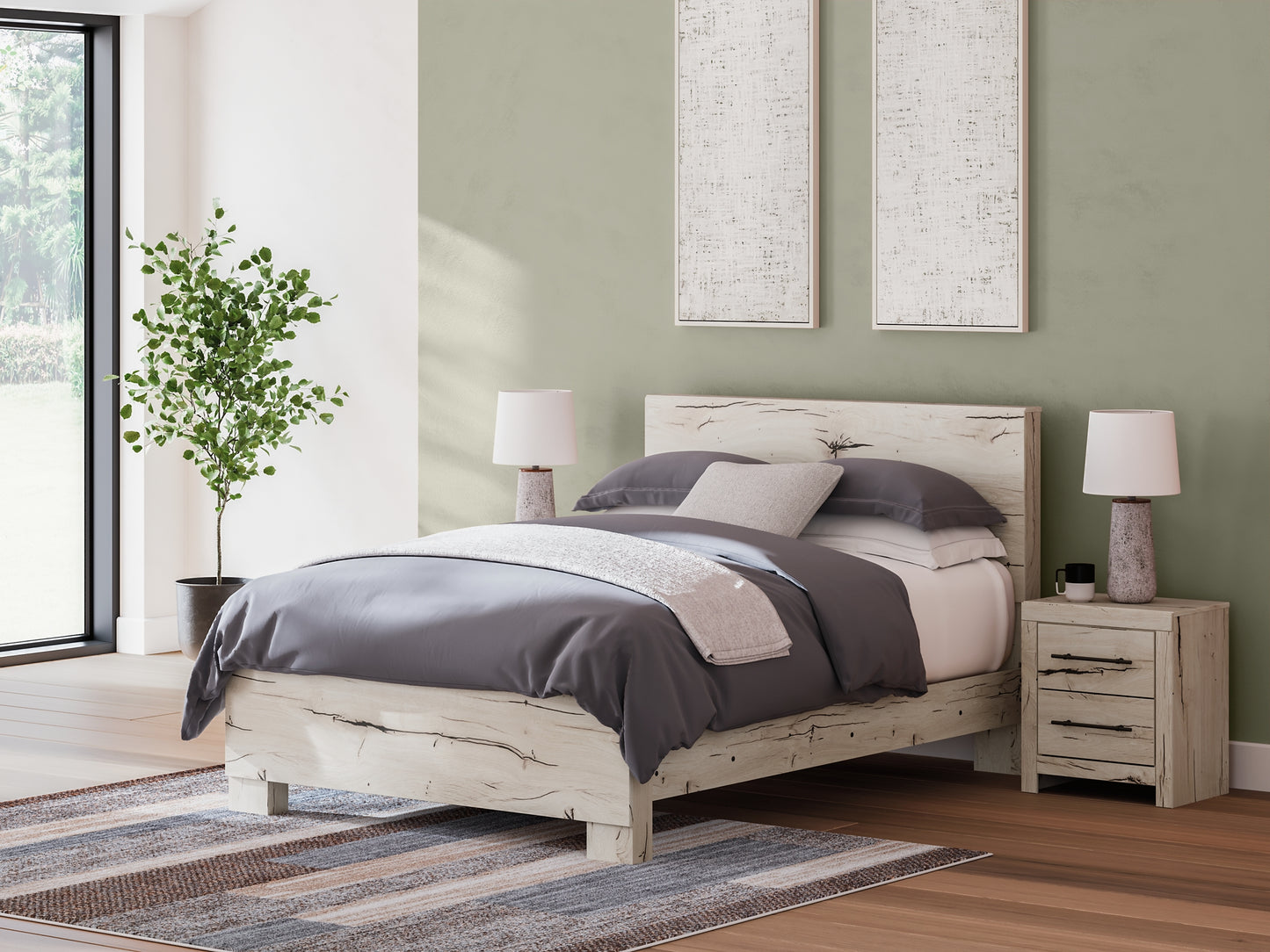 Ashley Express - Cama con paneles Lawroy