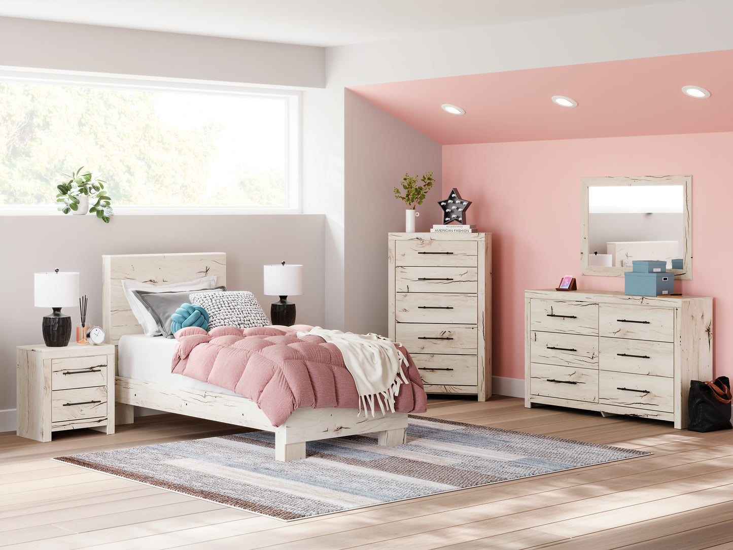 Ashley Express - Cama con paneles Lawroy