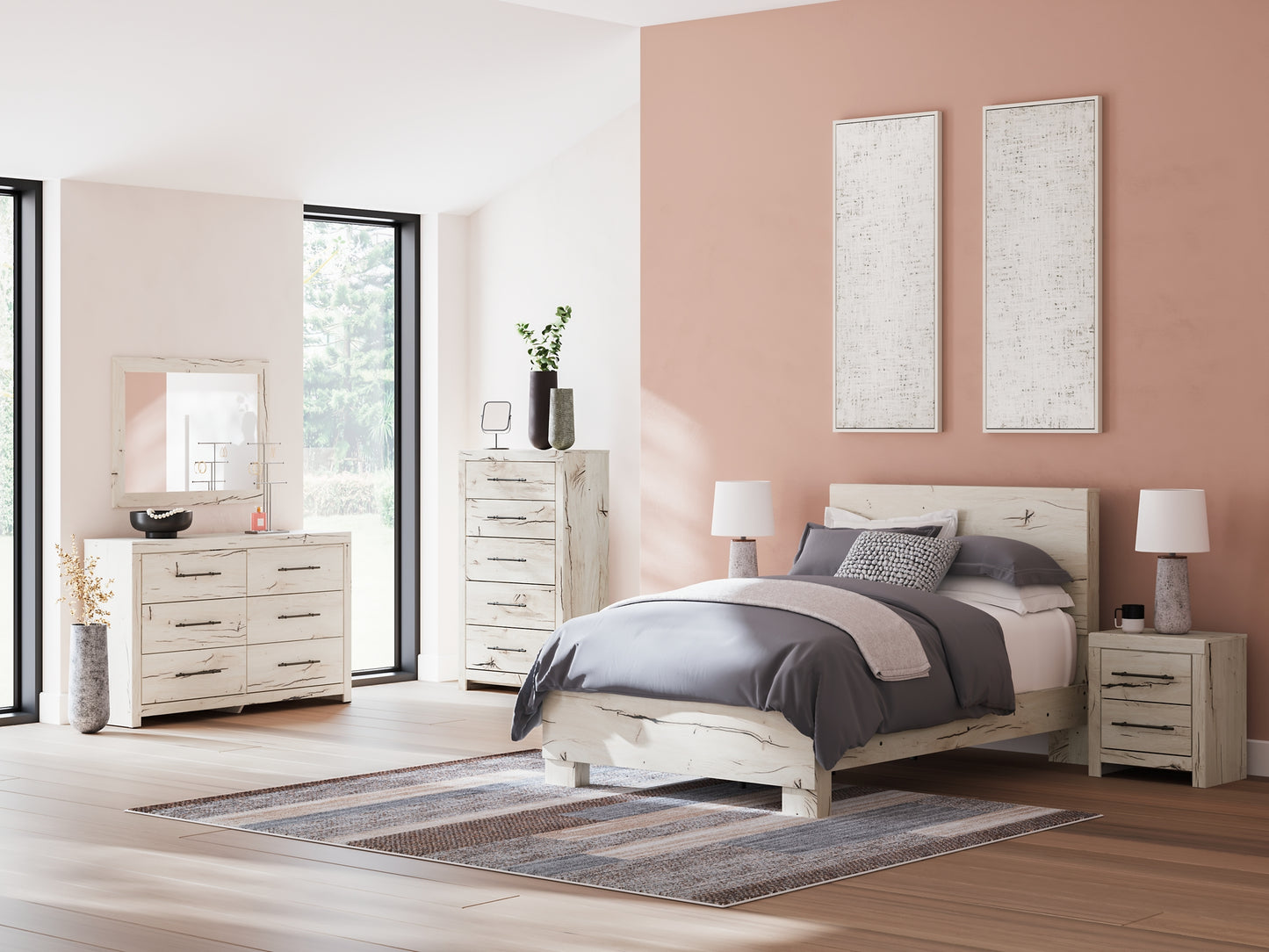 Ashley Express - Cama con paneles Lawroy