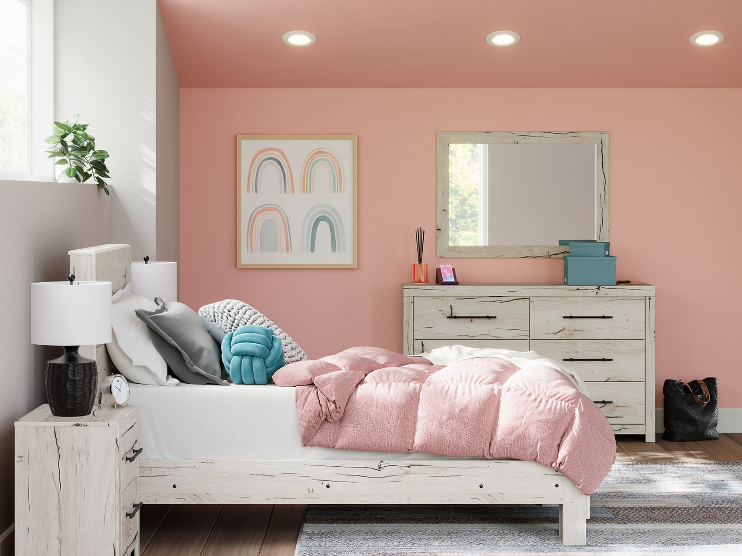 Ashley Express - Cama con paneles Lawroy