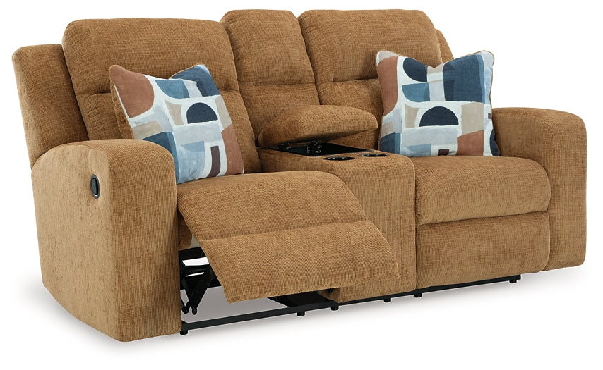 Loveseat doble recreativo Kanlow con consola