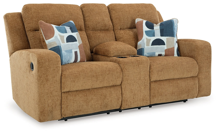 Loveseat doble recreativo Kanlow con consola