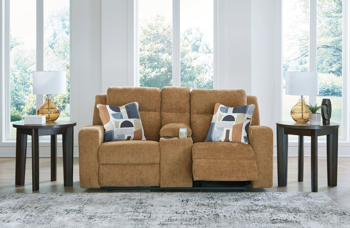 Loveseat doble recreativo Kanlow con consola