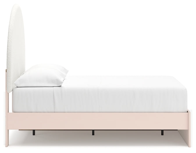 Cama Wistenpine con paneles tapizados y almacenamiento