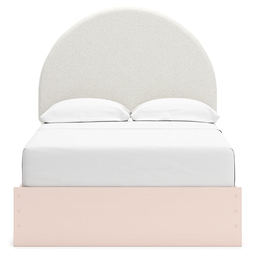 Cama Wistenpine con paneles tapizados y almacenamiento