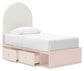 Cama individual tapizada con paneles y espacio de almacenamiento Wistenpine