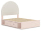 Cama Wistenpine con paneles tapizados y almacenamiento