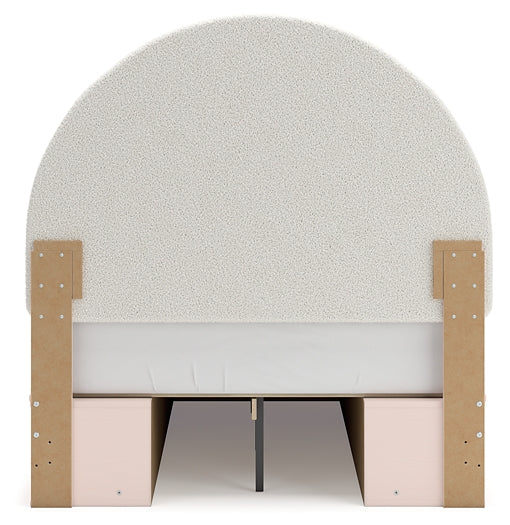 Cama Wistenpine con paneles tapizados y almacenamiento
