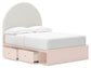 Cama Wistenpine con paneles tapizados y almacenamiento