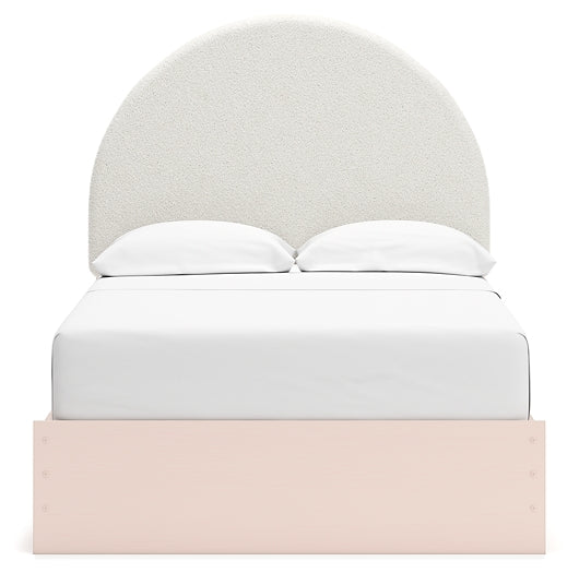 Cama Wistenpine con paneles tapizados y almacenamiento