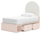 Cama individual tapizada con paneles y espacio de almacenamiento Wistenpine