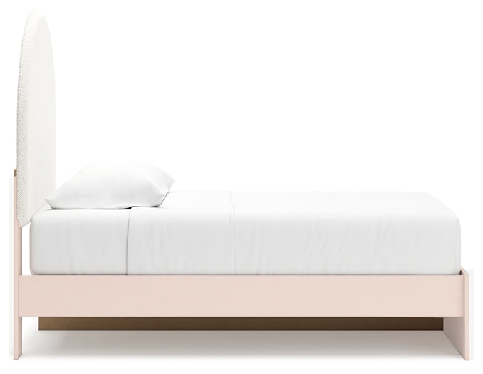 Cama individual tapizada con paneles y espacio de almacenamiento Wistenpine