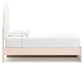 Cama individual tapizada con paneles y espacio de almacenamiento Wistenpine