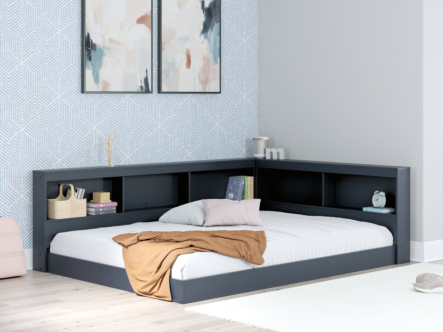 Ashley Express - Cama con almacenaje y librería Simmenfort