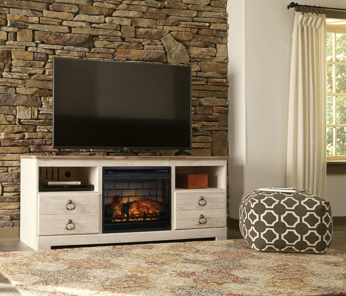 Mueble para TV LG Willowton con opción de chimenea