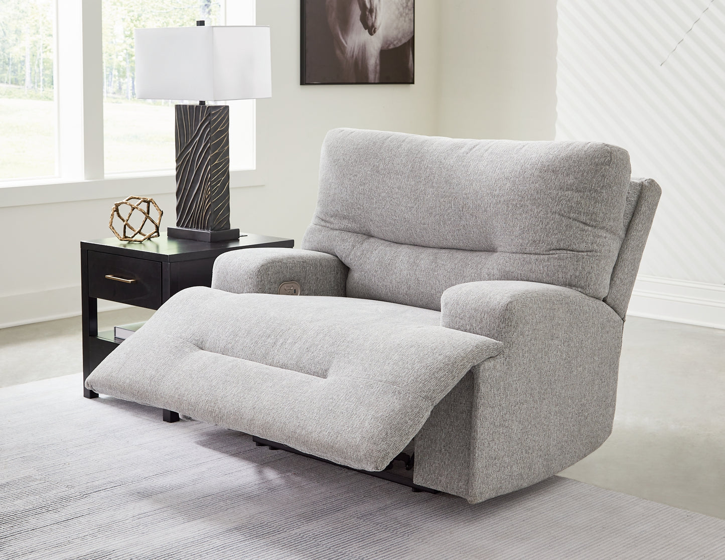 Sillón reclinable eléctrico con asiento ancho Acklen Place