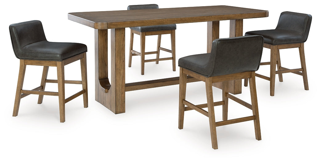 Mesa de comedor Cabalynn de altura de mostrador y 4 taburetes