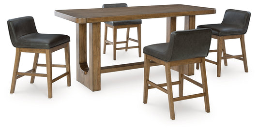 Mesa de comedor Cabalynn de altura de mostrador y 4 taburetes