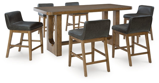 Mesa de comedor Cabalynn de altura de mostrador y 6 taburetes